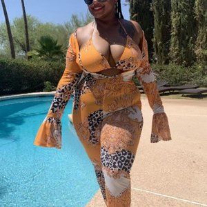 BaeWatch Cover Up w/Bikini Top- Orange